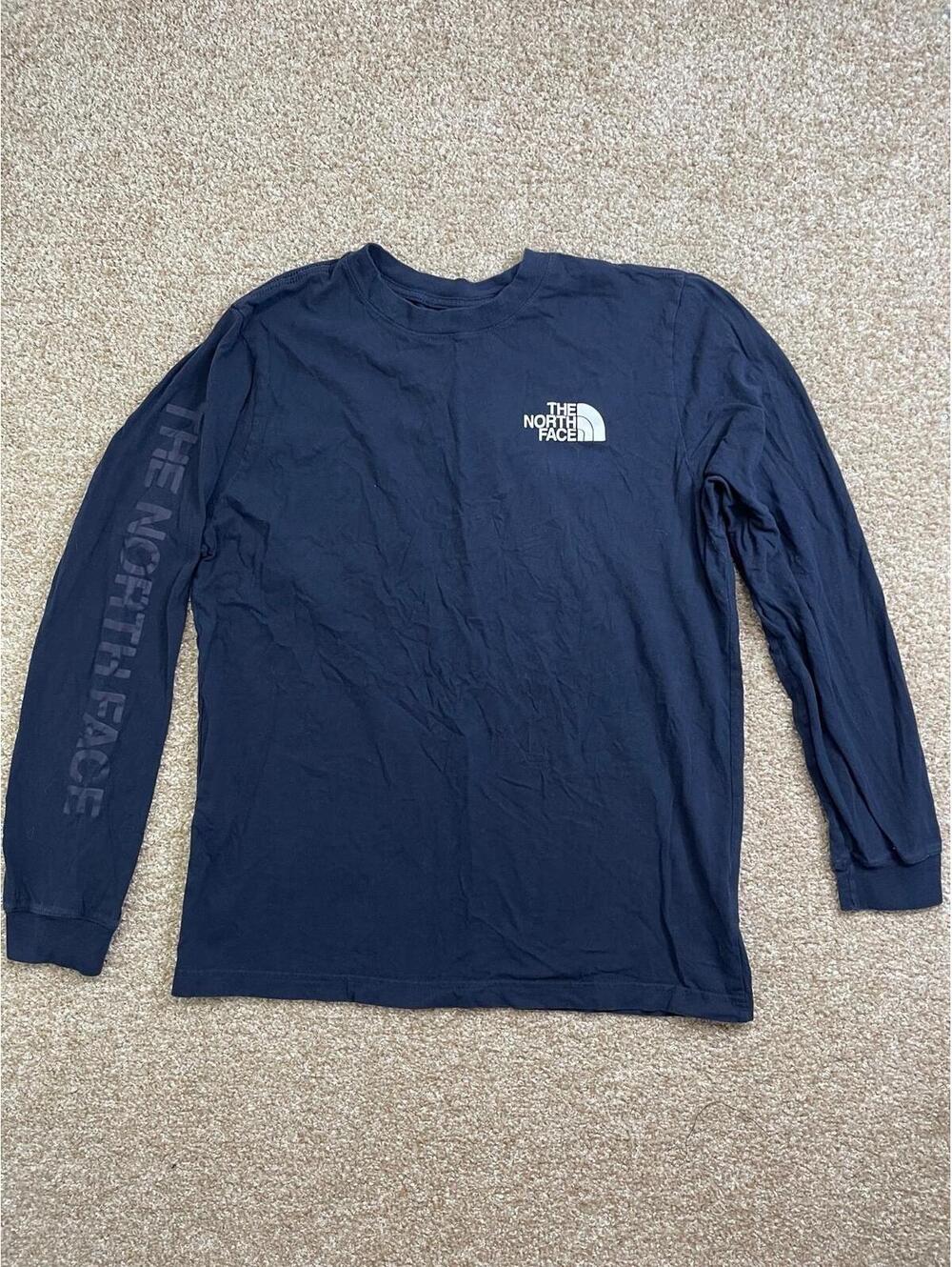 The North Face Blue Long Sleeves Pullover Men's Sweatshirt Size L